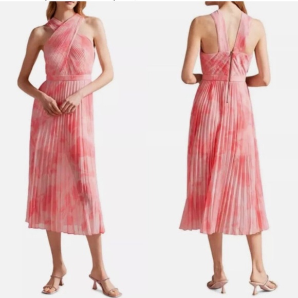 Ted Baker London 🔥 Mirelia Cross-Front Pleated Midi Dress - Picture 4 of 14